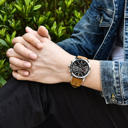 Men’s Luxury Business Quartz Watch – Leather Strap Casual Dress Watch
